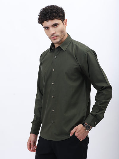 Oxford Olive Green Shirt