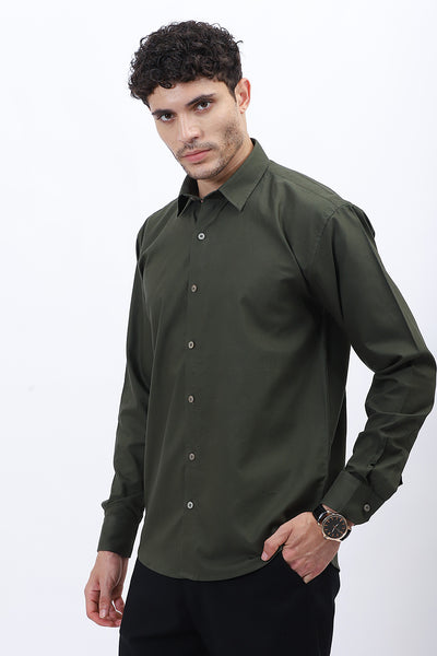 Oxford Olive Green Shirt