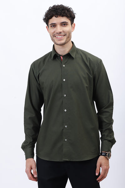 Oxford Olive Green Shirt