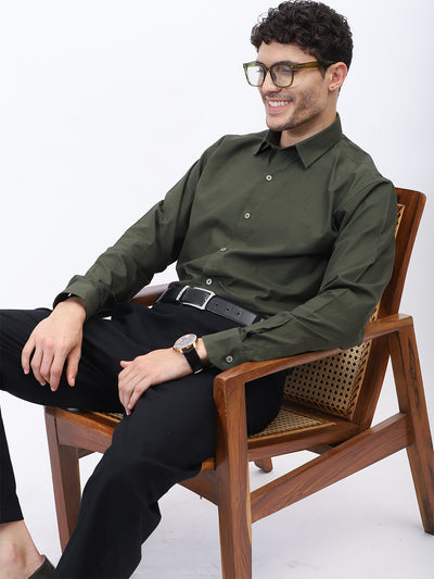 Oxford Olive Green Shirt