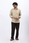 Beige Lightweight Gauze Button-Up