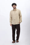 Beige Lightweight Gauze Button-Up