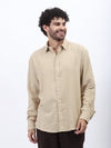 Beige Lightweight Gauze Button-Up