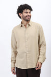 Beige Lightweight Gauze Button-Up