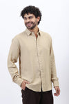 Beige Lightweight Gauze Button-Up