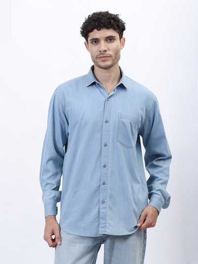 SKY DENIM PATCH POCKET SHIRT