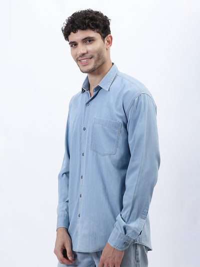 SKY DENIM PATCH POCKET SHIRT