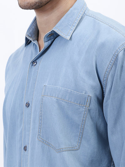 SKY DENIM PATCH POCKET SHIRT