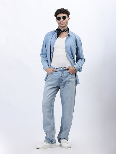 SKY DENIM PATCH POCKET SHIRT