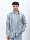 Sky Gray Multi-Stripe Linen Shirt