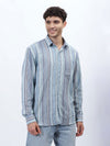 Sky Gray Multi-Stripe Linen Shirt