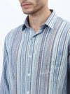 Sky Gray Multi-Stripe Linen Shirt