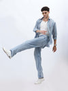 Sky Gray Multi-Stripe Linen Shirt