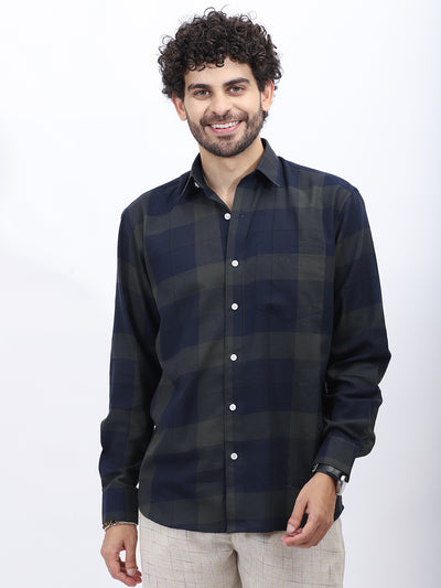 Men's Classic Navy Check Shirt