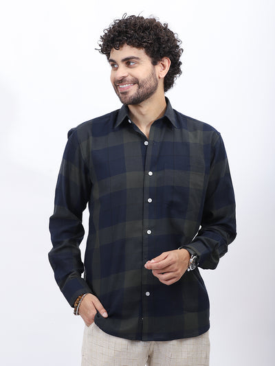 Men's Classic Navy Check Shirt