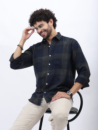 Men's Classic Navy Check Shirt