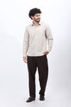 Textured Casual Shirt in Neutral Beige