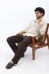 Textured Casual Shirt in Neutral Beige