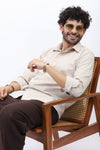 Textured Casual Shirt in Neutral Beige