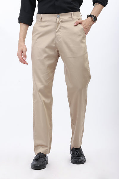 BEIGE REGULAR FIT TROUSER