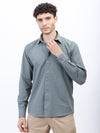 Textured Casual Shirt in Olive Green