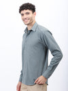 Textured Casual Shirt in Olive Green