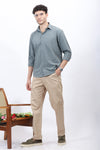 Textured Casual Shirt in Olive Green
