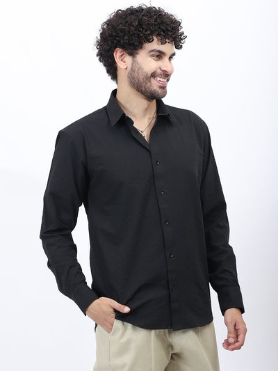 Textured Casual Shirt in Black