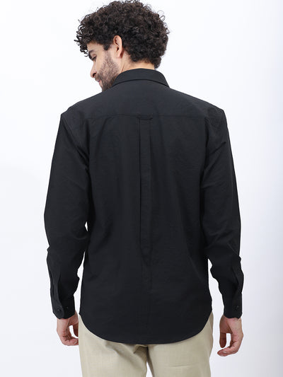 Textured Casual Shirt in Black