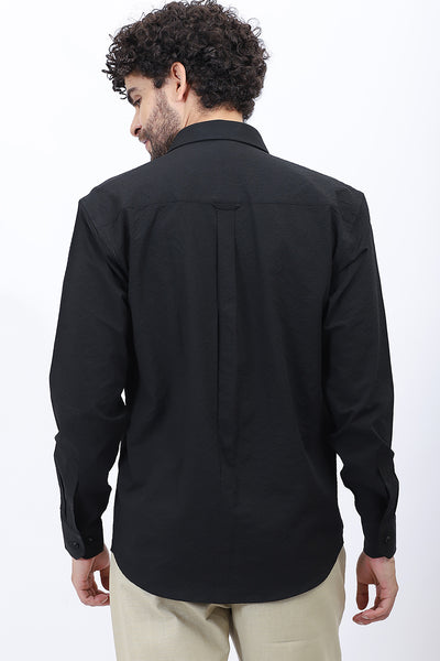 Textured Casual Shirt in Black