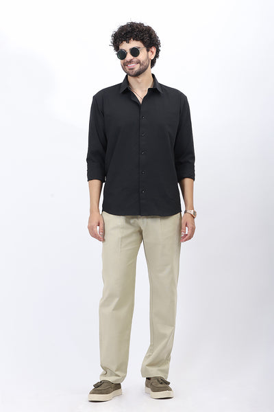Textured Casual Shirt in Black