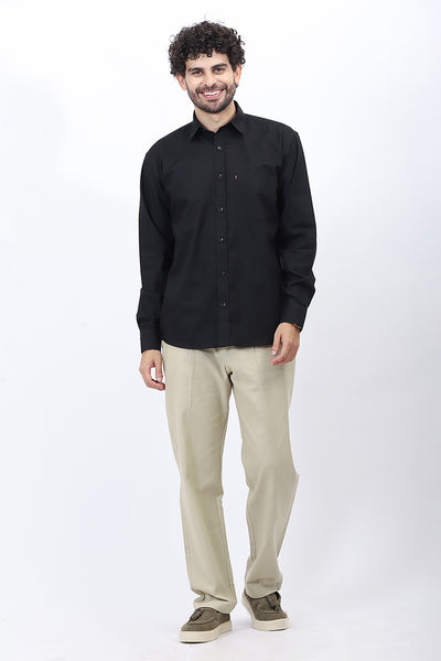 Black Dobby Textured Shirt