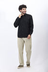 Black Dobby Textured Shirt
