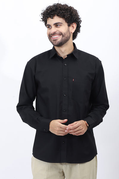 Black Dobby Textured Shirt