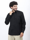 Black Dobby Textured Shirt