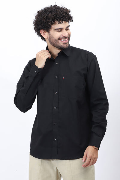 Black Dobby Textured Shirt