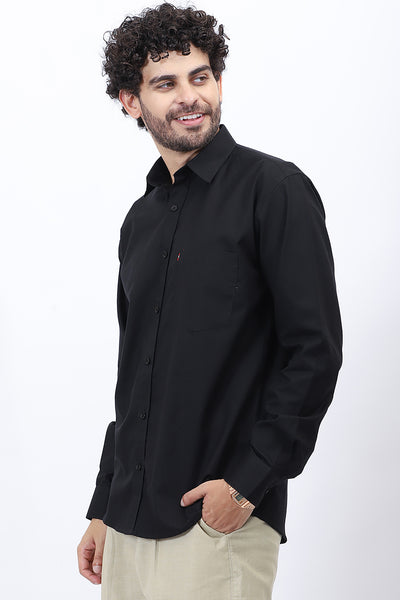 Black Dobby Textured Shirt