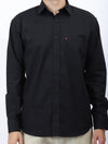 Black Dobby Textured Shirt