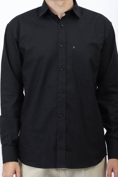 Black Dobby Textured Shirt