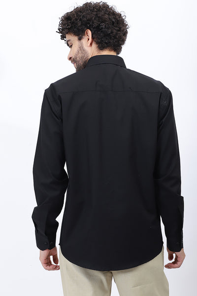 Black Dobby Textured Shirt