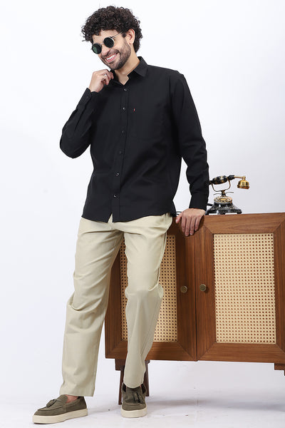 Black Dobby Textured Shirt