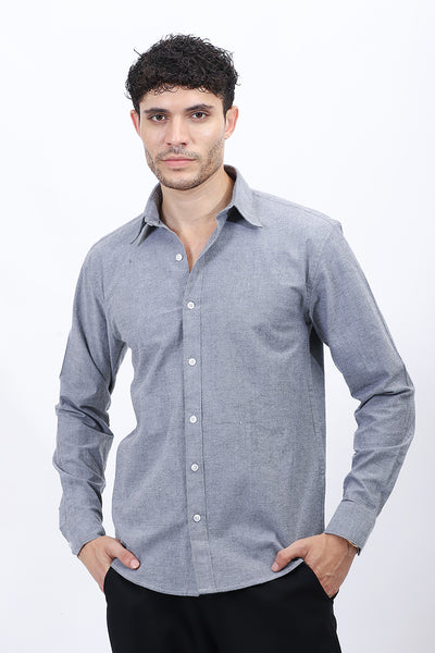 Refined Gray Oxford Shirt