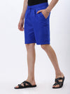 Men’s Royal Blue Linen Slub Shorts – Regular Fit