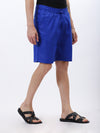 Men’s Royal Blue Linen Slub Shorts – Regular Fit