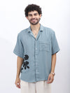 Wrinkled Crepe Flower Print Shirt
