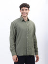 Olive Green Lightweight Gauze Button-Up