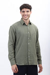 Olive Green Lightweight Gauze Button-Up