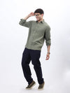 Olive Green Lightweight Gauze Button-Up