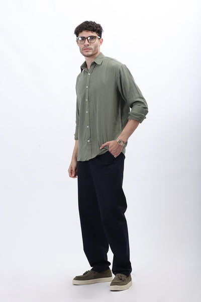 BLUE REGULAR FIT FORMALPANT