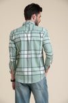 men-casual-shirts-green-checkered-shirt